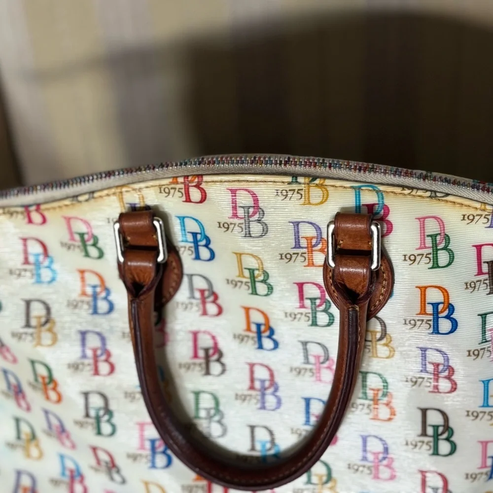 Dooney & Bourke Multicolor Logo Satchel - Picture 7 of 14